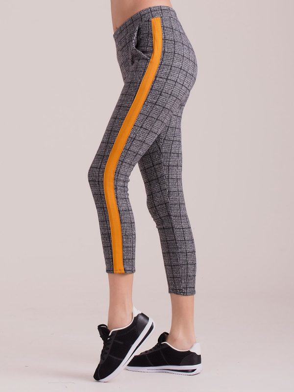 Wholesale Grey trousers with orange stripes