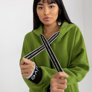 Wholesale Light Green Long Sweatshirt Mayar Hooded Sweatshirt