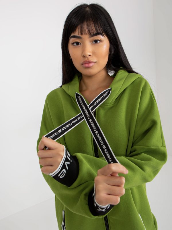 Wholesale Light Green Long Sweatshirt Mayar Hooded Sweatshirt