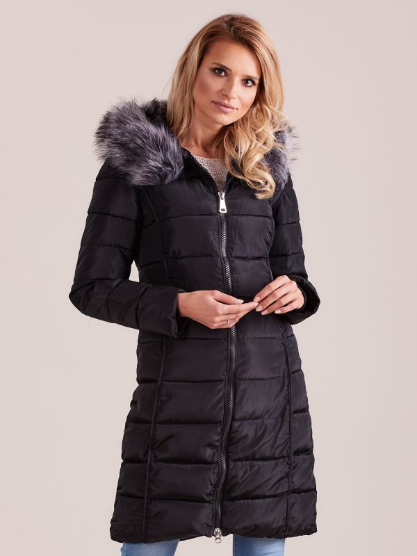 Wholesale Black Quilted Women Winter Jacket