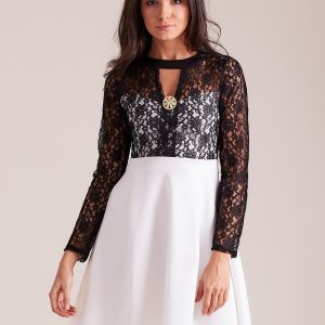 Wholesale Ecru dress with lace top