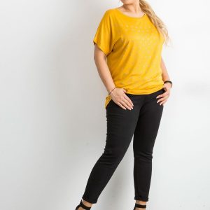 Wholesale Yellow T-shirt with PLUS SIZE applications