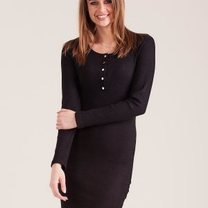 Wholesale Black dress with buttons