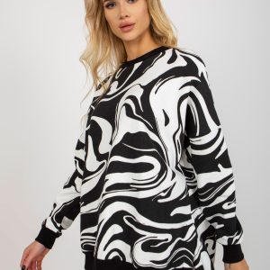 Wholesale Black and white oversize sweatshirt with prints