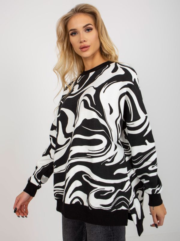 Wholesale Black and white oversize sweatshirt with prints