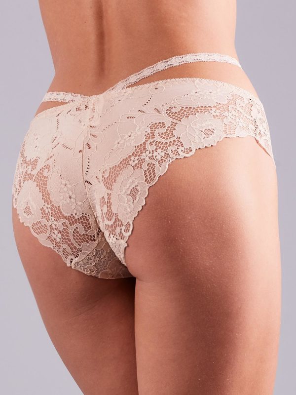 Wholesale Beige Lace Ladies Panties