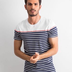 Wholesale Navy blue striped t-shirt for men