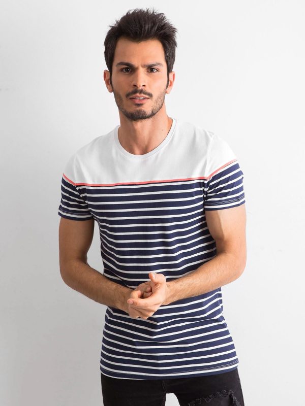 Wholesale Navy blue striped t-shirt for men