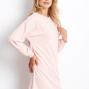 Wholesale Pale pink dress with pearls