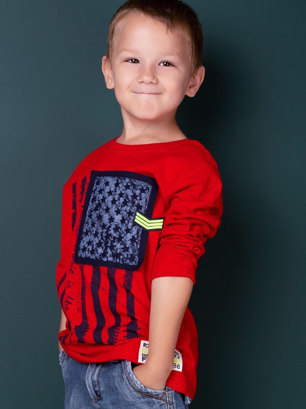 Wholesale Red Cotton Blouse for Boy