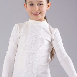 Wholesale Ecru girl blouse with lace insert