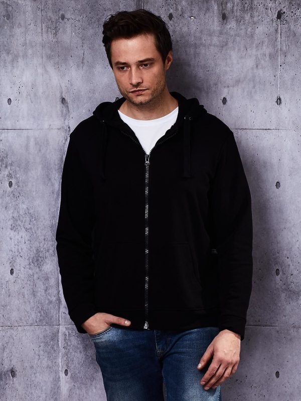 Wholesale Black sweatshirt for men with hoodie