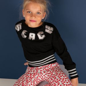 Wholesale Black sweatshirt for girl with welts