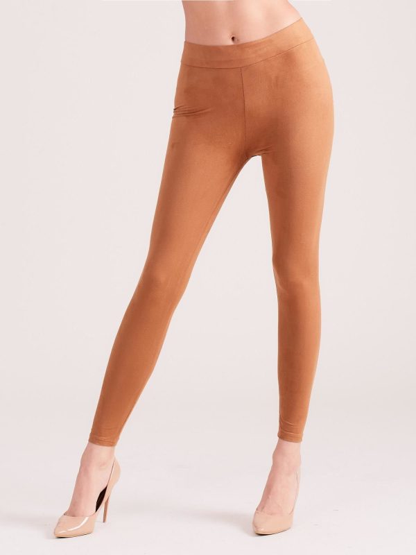 Wholesale Camel Faux Suede Leggings