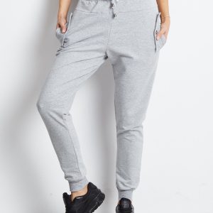 Wholesale Light grey sweatpants with pockets