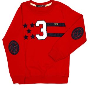 Wholesale Red sweatshirt with stripes