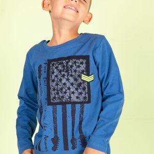 Wholesale Dark blue cotton blouse for boy