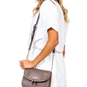 Wholesale Brown Messenger Bag with Decorative Zippers