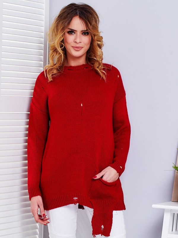 Wholesale Red Vintage Sweater