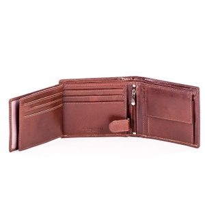 Wholesale Brown Leather Wallet with Embossing