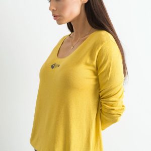 Wholesale Loose Long Sleeve Blouse Dark Yellow