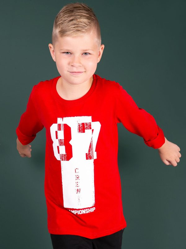 Wholesale Red blouse for boy with print