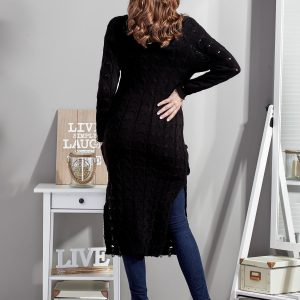 Wholesale Black long sweater with slit