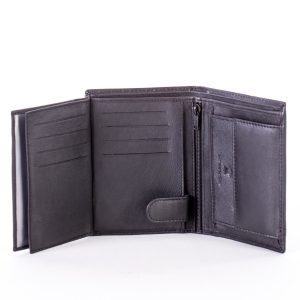 Wholesale Black Leather Wallet for Man with Red Emblem