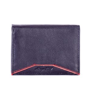 Wholesale Black leather wallet with red trim