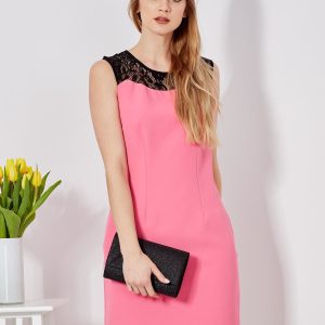 Wholesale Pink dress with lace top