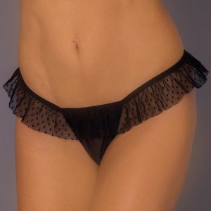 Wholesale Black erotic thong with bow