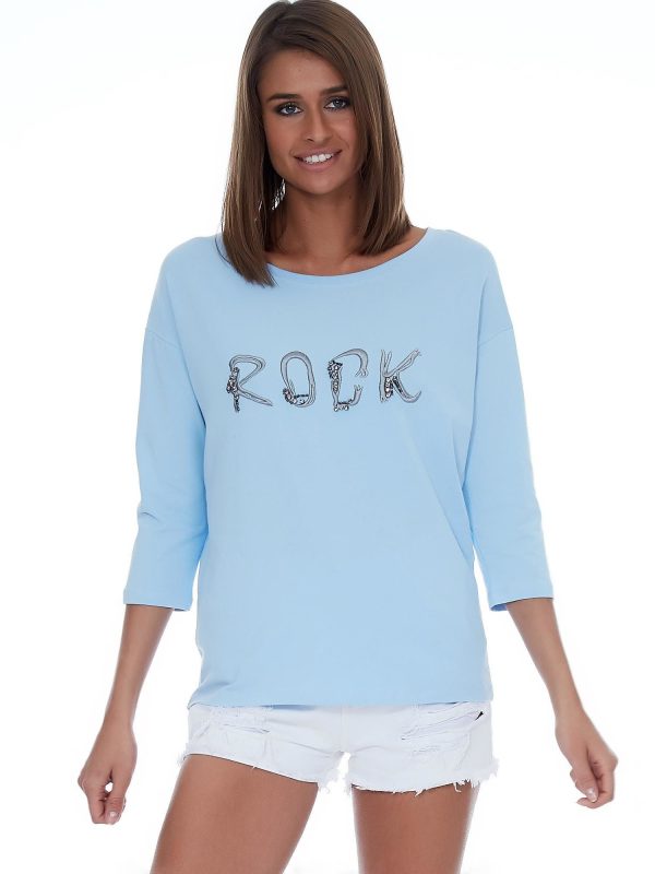 Wholesale Light blue blouse ROCK