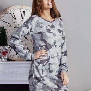 Wholesale Camo dress with pockets grey