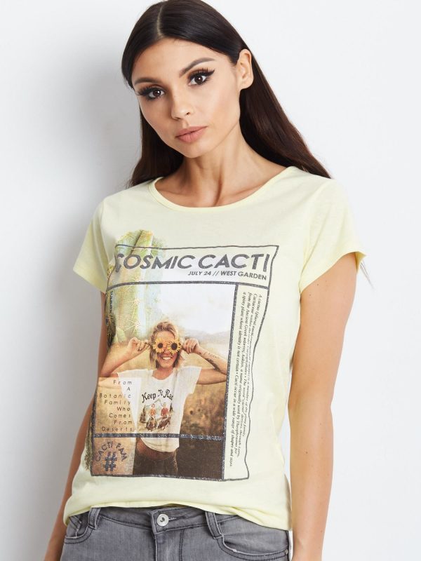 Wholesale Yellow T-shirt with girls print