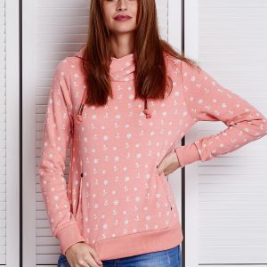 Wholesale Pink sweatshirt with sailor motifs