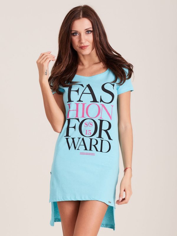 Wholesale Light blue nightshirt with inscription