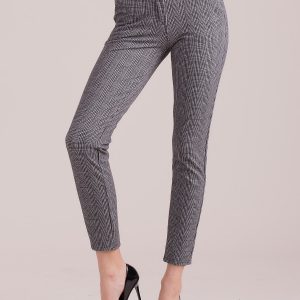 Wholesale Grey checked trousers with belt