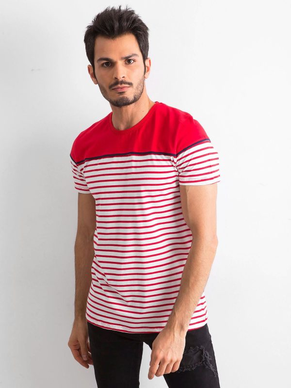 Wholesale Red striped t-shirt for men