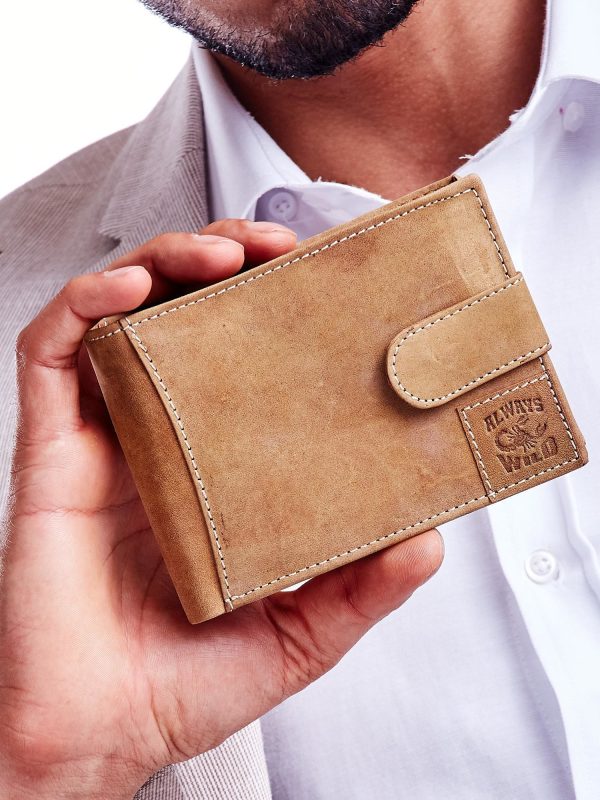 Wholesale Wallet for men light brown with snap