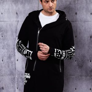 Wholesale Black sweatshirt for men with print on the back