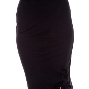 Wholesale Black pencil skirt with lacing