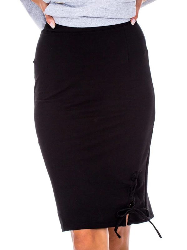 Wholesale Black pencil skirt with lacing