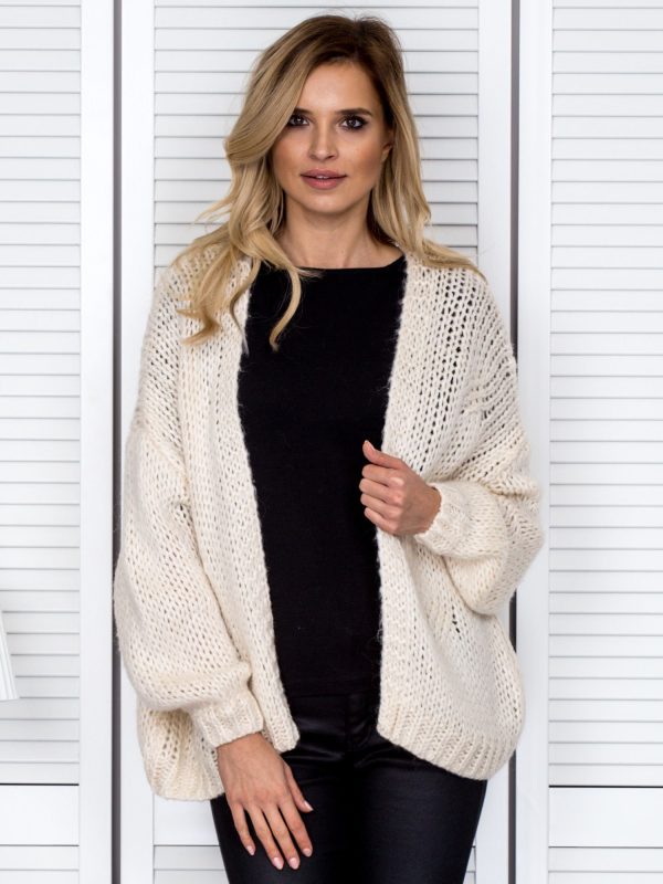 Wholesale Beige sweater with wide weave