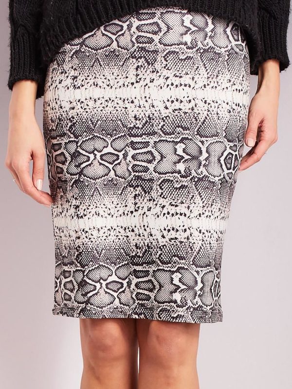 Wholesale Gray skirt with snake skin motif