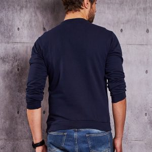 Wholesale Navy blue sweatshirt for men with inscription