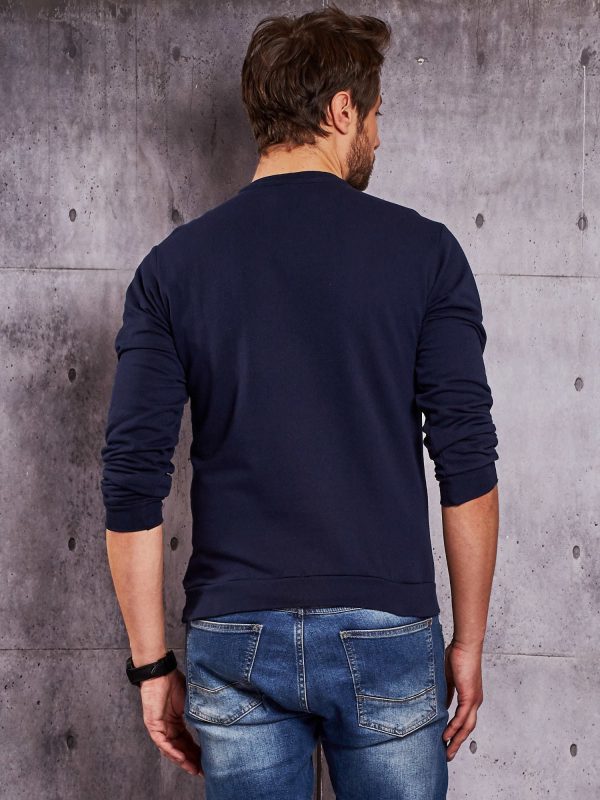 Wholesale Navy blue sweatshirt for men with inscription