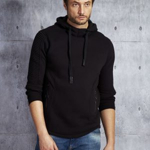 Wholesale Black sweatshirt for men in motorcycle style