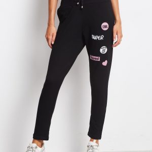 Wholesale Black sweatpants with stripes