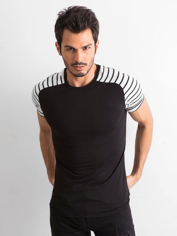 Wholesale Black T-shirt for men with stripes