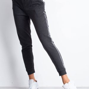 Wholesale Graphite sweatpants with glossy stripe